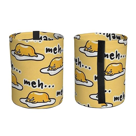 Gudetama Cute Car Trash Can Leak Proof Hanging Waterproof Garbage Can Multipurpose Trash Bin for Car SUV Front Seat Headrest Collapsible and Portable Storage Pocket