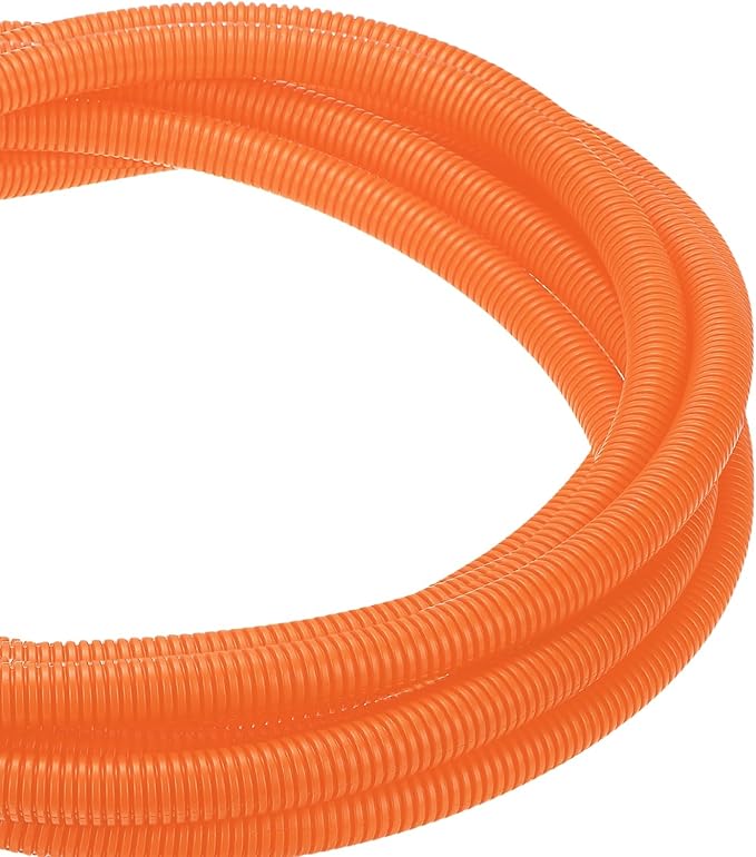 DMiotech 100ft Wire Loom Split Tubing 5/8 Inch(15.9mm) ID, Cord Protectors from Pet Flexible Conduit Cable Management for Office Home Garden, Orange