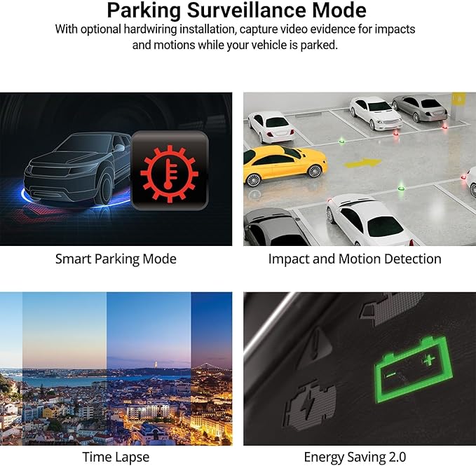 THINKWARE Q200 2K 1440P QHD Dash Cam for Cars, WiFi, WDR, Speed Red Light Cam Alerts, ADAS, 256GB Max, Parking Monitor, Super Night Vision (Free 32GB, 12V Cigar, Hardwiring Cable) (1CH Front)