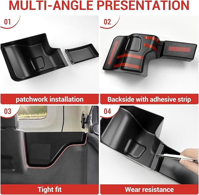 Wheel Well Storage Bin Fit for 2018-2023 Jeep Wrangler JL JLU 4XE, Cargo Organizer Tray Trunk Side Storage Box for Wrangler JL 4 Door Accessories(Left+Right, Not fit 2024 Model)