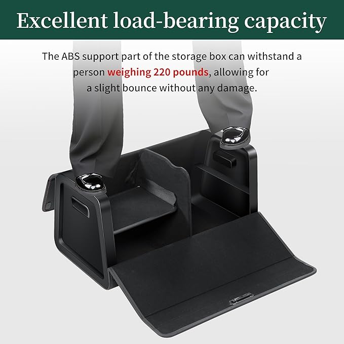 Car Trunk Organizer for SUVs & Sedans,Leather Storage Box,Magnetic Lid,Collapsible and Adjustable,Extra Large,Magnetic Induction Lamp,Black