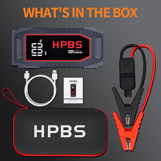 Car Battery Jump Starter, 5500A Peak Jump Starter Battery Pack for Up to All Gas and 10L Diesel Engines, 12V Portable Jump Starter Box with 3.0" LCD Display(Red)