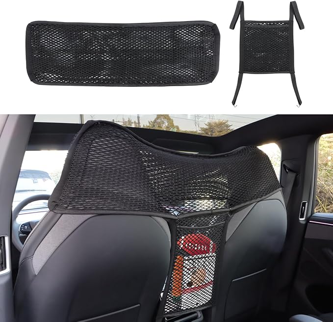 Car Dog Barrier Net Car Mesh Organizer Back Seat Divider for Dog Easy Install 2 Pieces (for One-Piece Seats)