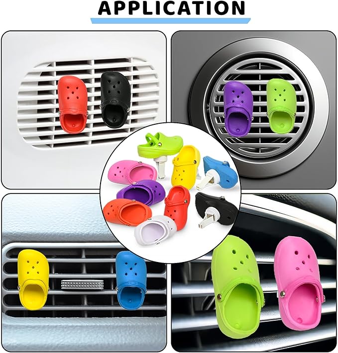 1 Pack Cute Car Air Freshener,Shoe Shape Car Vent Clips with 2PCS Refills Solid Fragrance Replacement Pads Car Decor Car Perfume Clip Car Interior Accessories for Men/Women（Yellow）