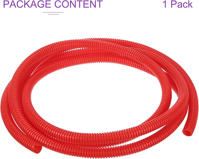 DMiotech 10ft Wire Loom Split Tubing 1/2 Inch(12.7 Mm) ID, Cord Protectors from Pet Flexible Conduit Cable Management for Office, Home, Garden, Red