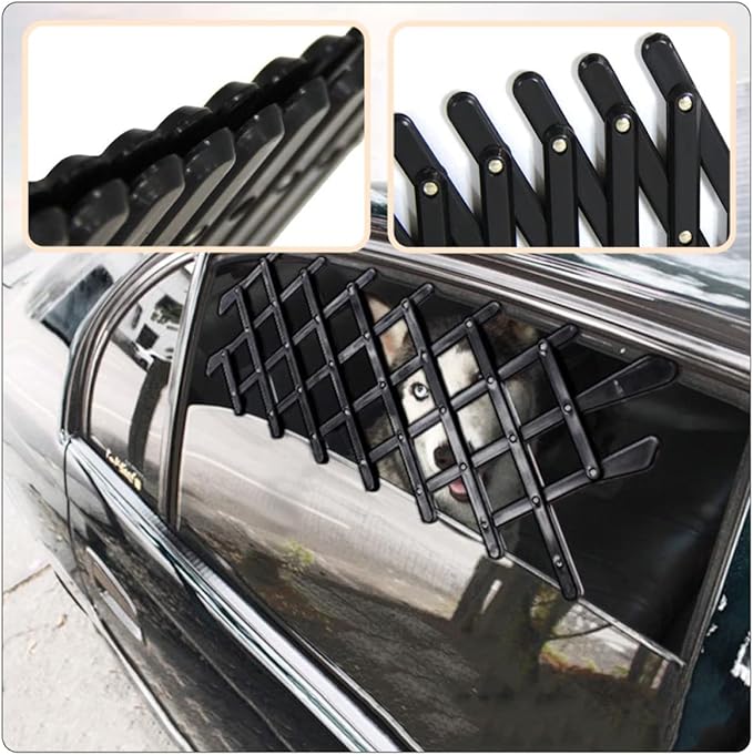 Toddmomy Car Window Pet Fence Portable Pet Barrier Fence Adjustable Enclosure for Dogs and Cats Easy to Install Retractable Design