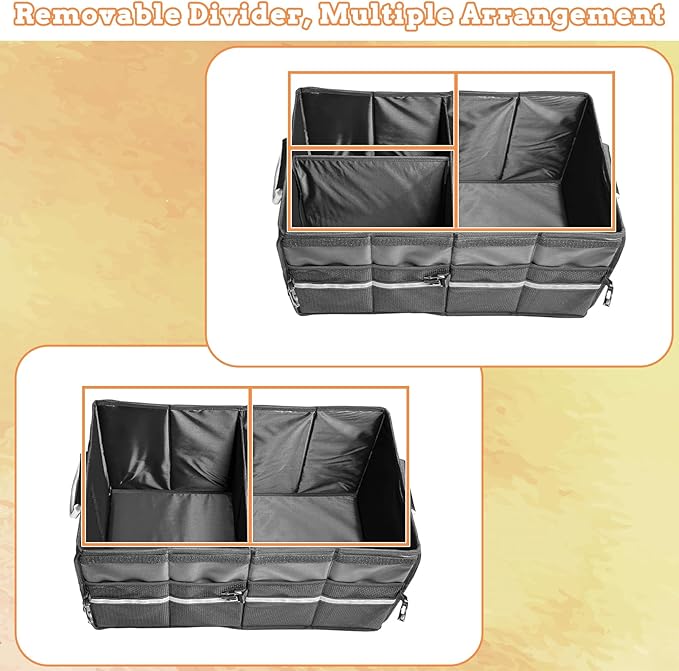 Fhiny Dog Backseat Extender with Storage, 23.2'' x 13.4'' Collapsible Back Seat Extender for Dogs Pet Front Seat Extend for Car Puppy Car Seat Gap Filler with Pockets for Small & Medium Dogs