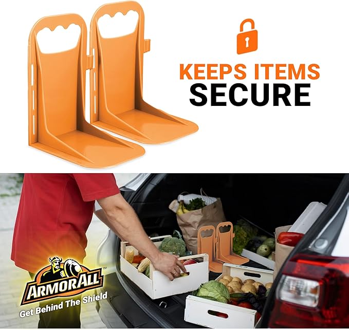 Armor All Trunk Cargo Blocks, Cargo Dividers, Trunk Dividers, Hook & Loop Trunk Organizer Blocks to Hold Cargo in Place, Cargo Containment System for Cars, Trucks, SUVs, Vans, 2 Pieces