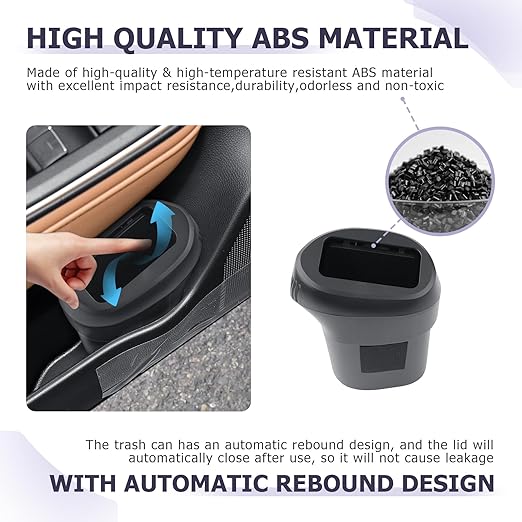 LUWU Car Trash Can Compatible with 2022-2025 Toyota Crown - Interior Accessory with Lid, Portable Mini Dustbin, Leak-Proof Garbage Bin 2PCS
