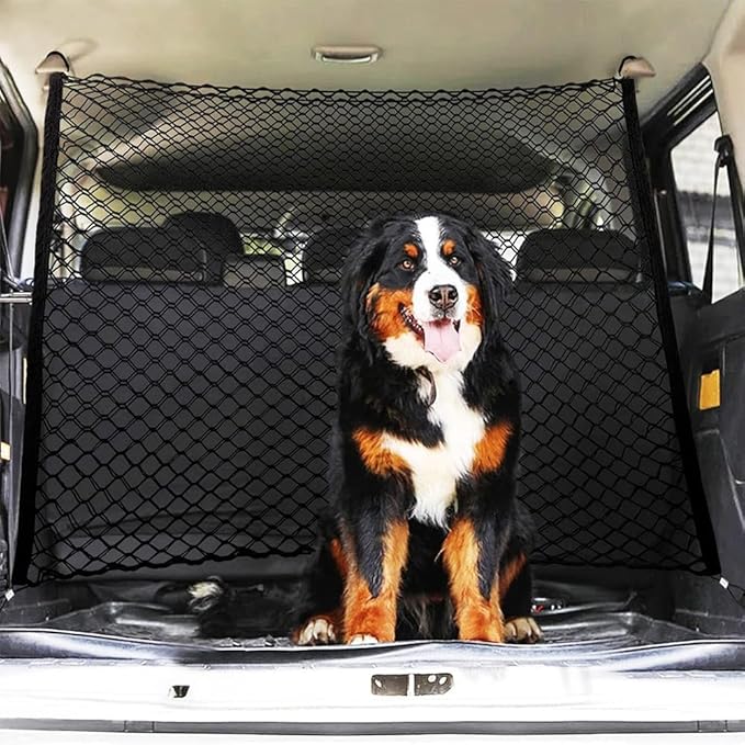 Dog Car Barrier for Chrysler 300C Pacifica Voyager Grand Voyager, Durable Car Dog Back Seat Barrier Net, Mesh Pet Divider Storage Net, Breathable & Easy to Install, Travel Accessories