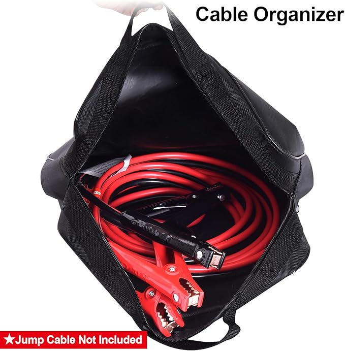TOPDC 15.7"x12.6" Tools Cable Bag, Jumper Cable Bag, Storage & Organizer for Cables, Cords, and Hoses Including EV Charging Cables for Electric Vehicles (Pack of 2)