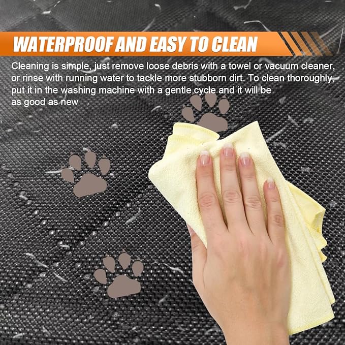 Car Back Seat Cover for Dog, Waterproof Nonslip Car Seat Protector for Pet Kids, Pet Bench Backseat Cover for Cars SUVs Trucks, 53"