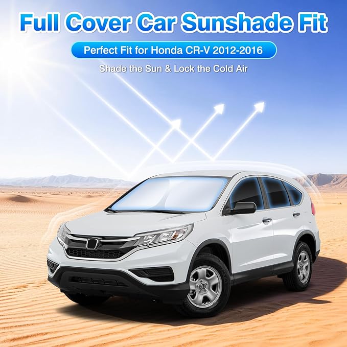 T TGBROS Windshield Sun Shade for Honda CR-V 2012 2013 2014 2015 2016 Car Window Shades Thicken UV Block and Blackout Privacy Foldable Sunshades 8PCS Accessories Keep Cool Sun Visor Covers