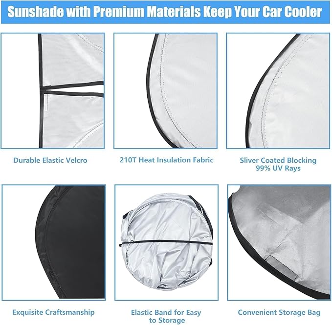 Windshield Sun Shade for Kia K5 2021-2026, Custom Fit Front Window Sunshade GT/GT-Line/Sedan Sun Protector & Heat Blocker Car Accessories, Sun Visor Keep Car Cool