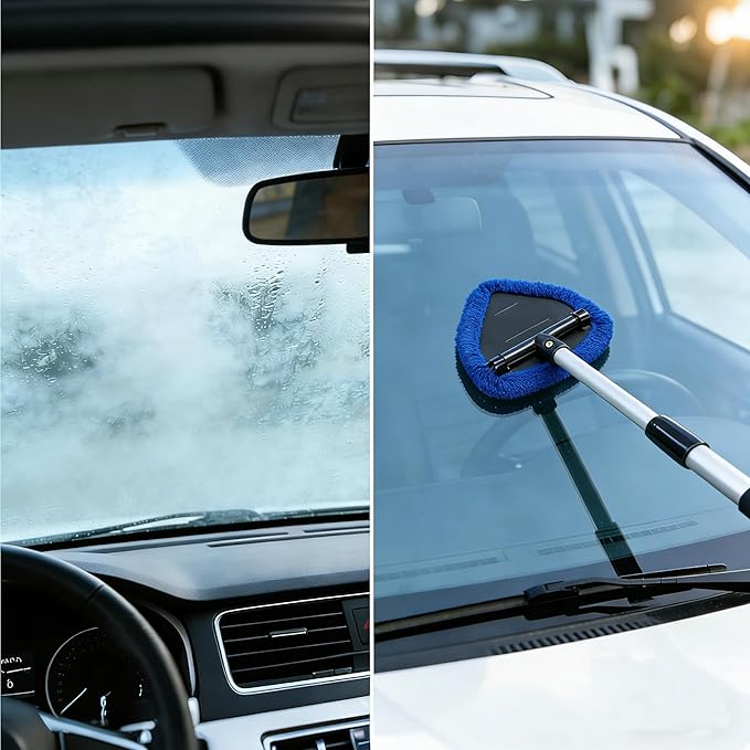 Car Care Microfiber Cloths for Windshield Cleaner,7 PCS Microfiber Cloths for Inside Windshield Cleaning Tool Pads,Clean Replacement Accessories (Blue)