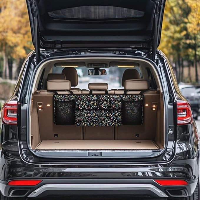 Car Trunk Organizer Hanging Christmas Light Strips Car Back Seat Storage Bag Collapsible Auto Cargo Bag Auto interior Accessories for Most Sedans SUV Jeep Trucks MPV
