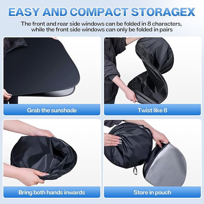 T TGBROS Windshield Sun Shade for Honda Accord 2023-2025 2026 Car Window Shades Thicken UV Block and Blackout Privacy Foldable Sunshades 8PCS Accessories Keep Cool Sun Visor Covers