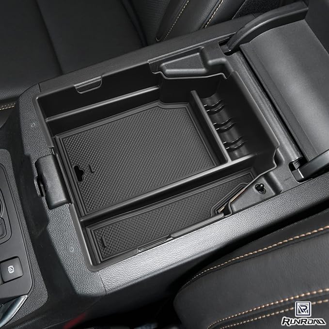 RUNROAD Center Console Organizer Tray Compatible with Chevy Traverse 2018-2021 2022 2023 Accessories, Insert Secondary Storage Box ABS Material Armrest Tray Black