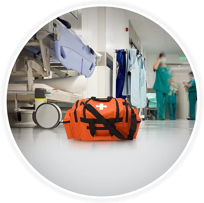 ASA TECHMED First Aid Responder EMS Emergency Medical Trauma Bag Deluxe, Orange