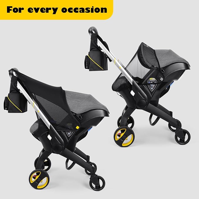 Travel Bag for Doona Infant Car Seat Stroller, Organizer Bag with Cup Holder, Phone & Wipes Pockets, Large Capacity, Water-Repellent & Lightweight, Baby Essentials Storage