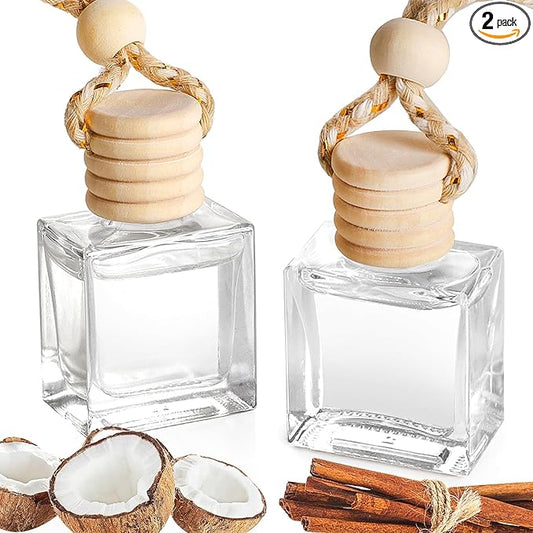 2-Pack Car Fresheners Long Lasting & Car Deodorizer - Mahogany Coconut Hanging Car Air Freshener for Men and Women, Car Necessities & Scent Diffuser by VUTOLLOSA