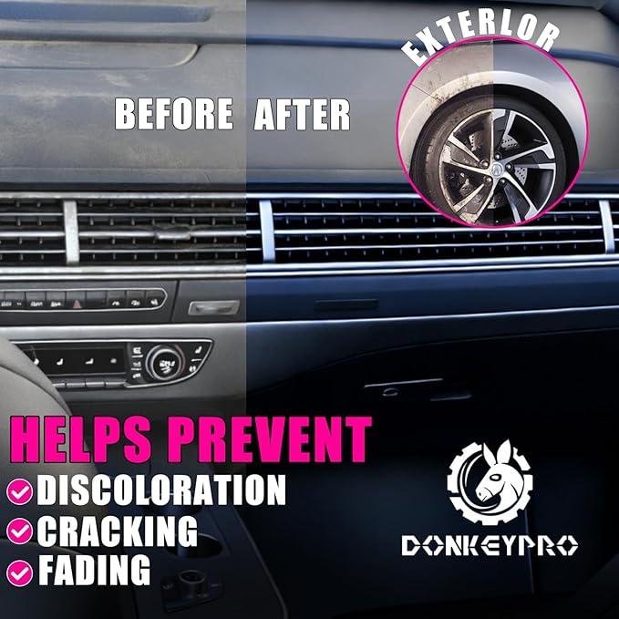 DONKEYPRO Car Interior Cleaner, Polishing Cleaner Detailer Spray for Vehicle Detailing, 450ml Aerosol 15 fl oz with Iron Can (1-Pack)