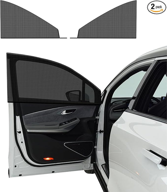 Ohleats 2 PCS Car Window Shades, Auto Front Rear Side Window Sun Shades for Block Heat & UV Protection, Breathable Mesh Baby Window Screen Covers, Universal Car Accessories (SUV Front)
