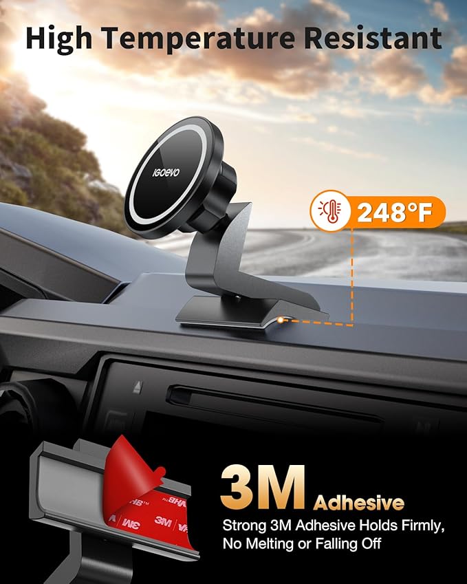 360° Rotating Magnetic Phone Mount for Toyota Tacoma 2016-2023 Dashboard - Secure Hold | Dashboard Phone Holder, Tacoma Phone Mount, Magnetic Car Mount, Toyota Tacoma Accessories