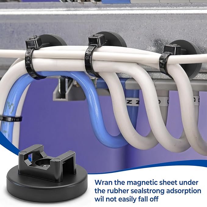 Magnetic Cable Zip Tie Base, Heavy Duty 18lbs Vertical Tension, Multipurpose Wire Clips Management Holder, Supplies for Electrical Cable Wire Organization (36mm, Count, 20)