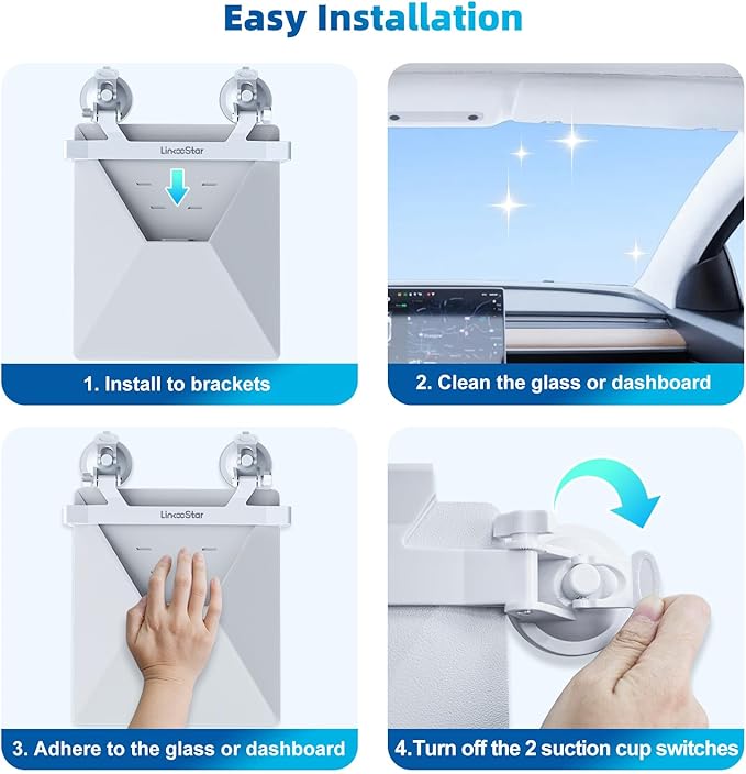 FONKEN for Starlink Mini Car Mount for Dashboard for Starlink Mini Dash Mount for Starlink Mini Suction Cup Mount for Dashboard & Windshield Suitable Most Vehicles and Ensures Stable Satellite Signal
