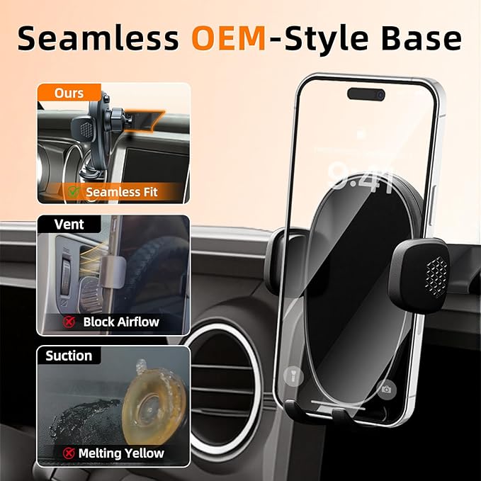 Phone Mount for Jeep Wrangler / Gladiator 2018-2023, Car Phone Holder for Dashboard - 360° Rotatable & Adjustable - Hands Free Cellphone Automobile Cradle, Car Interior Accessories for Jeep Wrangler