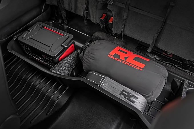 Rough Country Under Seat Storage for Chevy Silverado 1500 (2014-2018) & 2500HD/3500HD (2015-2019) Crew Cab - Custom-Fit Under Seat Truck Storage