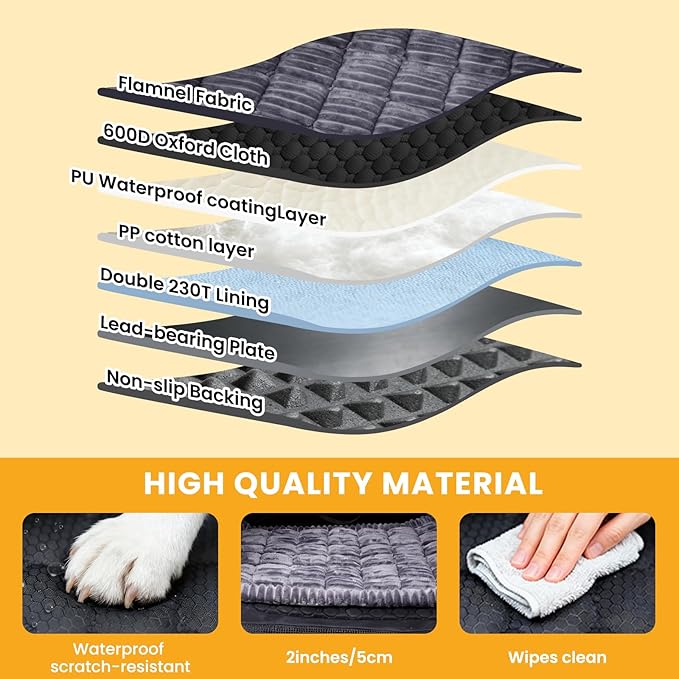 Large Dog Car Seat Cover with Dog Bed Mat for Back Seat Half - Single Seat Travel Hammock Extender, Waterproof Hard Bottom for Medium & Large Dogs, Car SUV Truck Vehicle