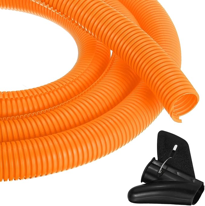 MECCANIXITY 1 1/4 Inch 20ft Split Wire Loom Tubing, Flexible Cord Protectors with Installation Tool Cable Management Sleeve Conduits Cover for Office Home Electrical Automotive Wires, Orange