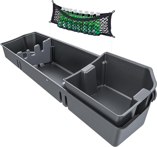 WHALEMOTOR Underseat Storage Compatible with Ford F150(2015-2026)&Super Duty(2017-2026) SuperCrew/Crew Cab, Upgraded Rear Under Seat Organizer Cargo Box for F-150 F250 F350 F450 F550