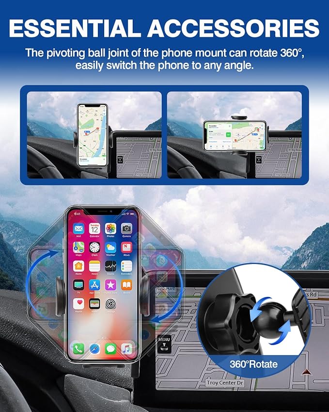 Autorder Car Phone Holder for 2021-2025 Mazda CX-5 CX5 Accessories Phone Mount with Dash Organizer for CX5 with 10.25-Inch Screen Cell Phone Automobile Cradles Hands-Free 360 Degree Rotation