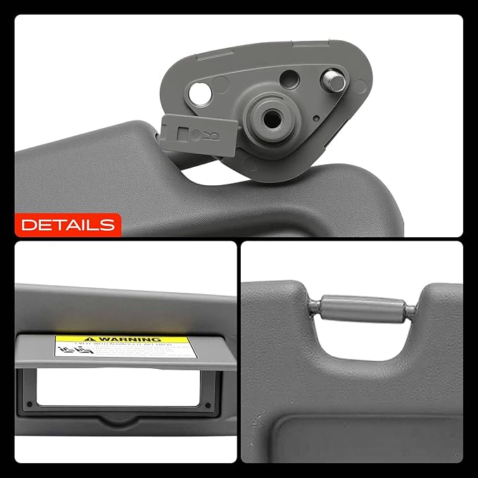 A-Premium Passenger Right Side Sun Visor Compatible with Honda Civic 2006 2007 2008 - with Vanity Mirror, Dark Gray Color - Replaces 83230-SNA-A01ZA, 83230SNAA01ZA