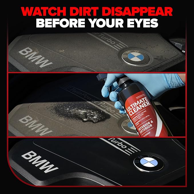 Carfidant Interior Cleaner – Removes Stains & Deep Cleans Car Seats, Leather, Fabric, Upholstery, Plastic, Dashboard & More – Car Cleaning Kit & Interior Detailer Spray – 128oz