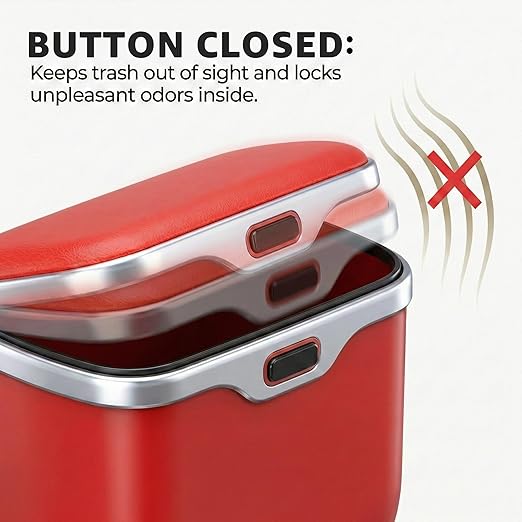 Car Trash Can with Lid - Leakproof Hanging Car Garbage Bin for Door & Seat Back - Waterproof Auto Trash Bag & Multifunctional Storage Organizer for SUV, Truck, Sedan (Red)