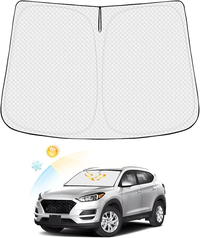Canvcle Windshield Sun Shade for Hyundai Tucson 2016-2021 Thicken 6-Layer Front Window Sunshade Cover Sun Visor Shield Protector Block UV Rays Keep Vehicle Cool