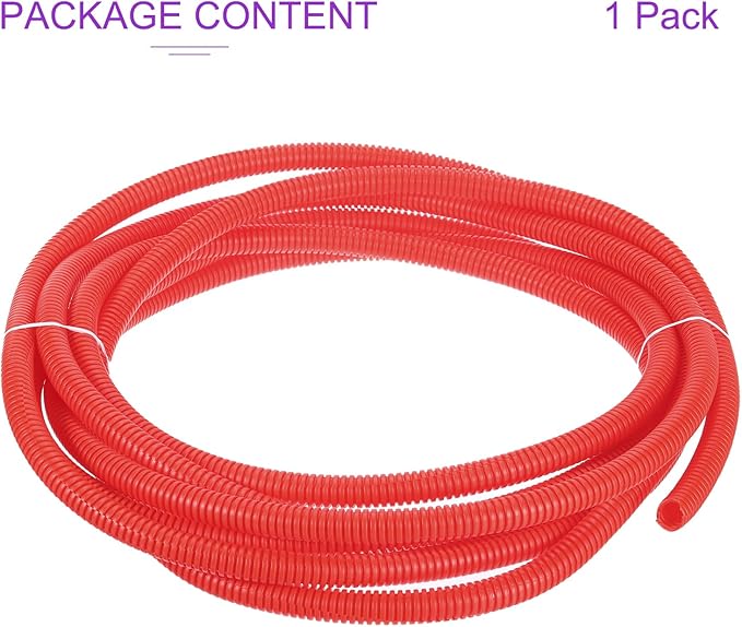 DMiotech 20ft Wire Loom Split Tubing 1/2 Inch(12.7 Mm) ID, Cord Protectors from Pet Flexible Conduit Cable Management for Office, Home, Garden, Red