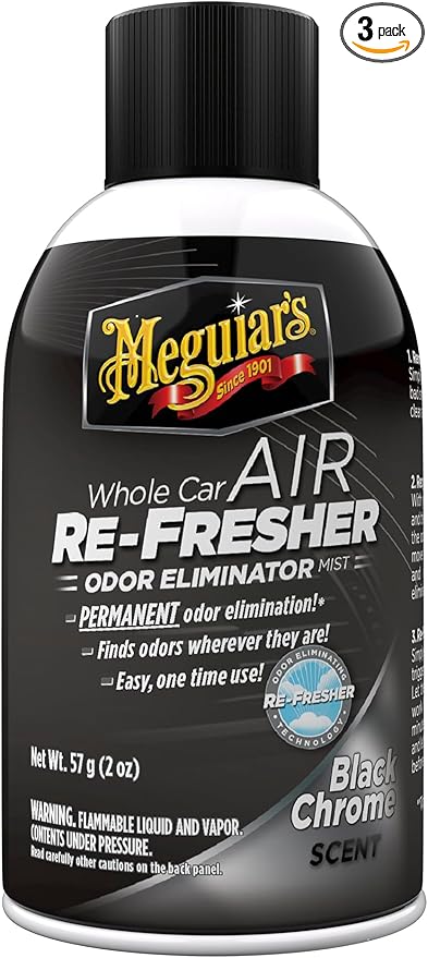 Meguiar's Air Re-Fresher, Black Chrome scent, 2 oz (Pack of 3)