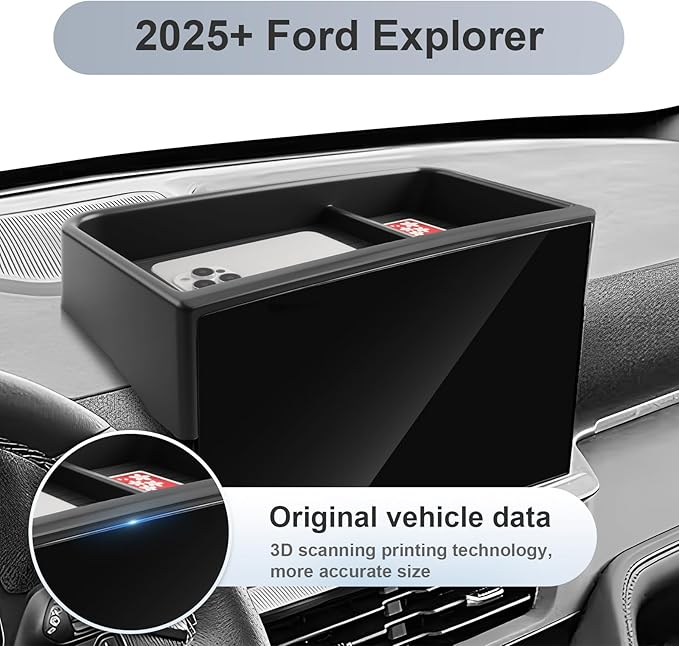 SKTU Upgrade for 2025 2026 Ford Explorer Dashboard Organizer for Active/ST-Line/Platinum/ST Behind Screen Organizer Ford Explorer 2025 2026 Accessories Dashboard Tray