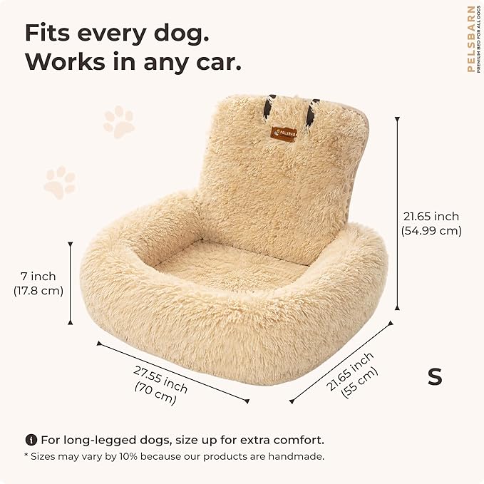 Pelsbarn Soft Comfortable Dog Protecting Car Bed 2.0 Small (Beige)