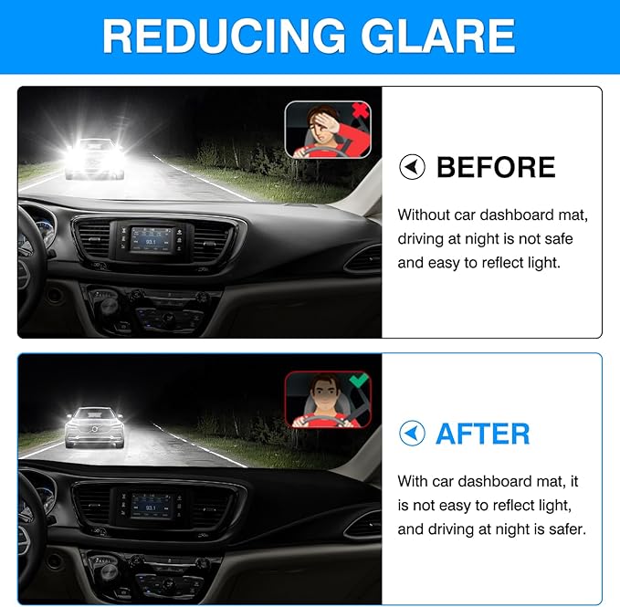 Autorder Dashboard Cover Mat for 2017-2025 2026 Chrsyler Pacifica Minivan Accessories Dash Cover Upgrade Velvet Dash Mat Sunshade Glare UV Rays Protector