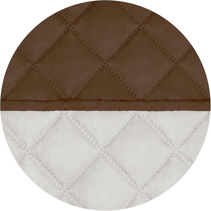 PureFit Reversible Quilted Sofa Cover, Water Resistant Slipcover Furniture Protector, Washable Couch Cover with Non Slip and Elastic Straps for Kids, Dogs, Pets (Loveseat, Coffee/Ivory)