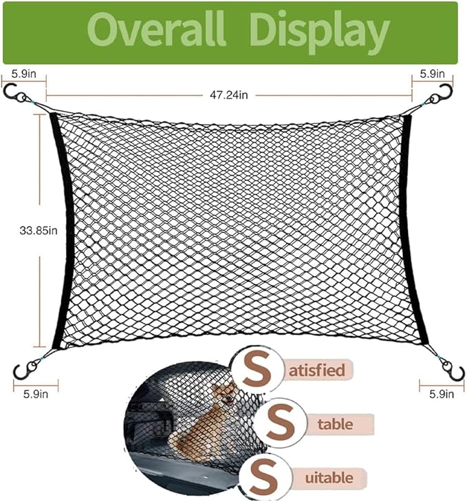 Car Pet Barrier Safety Net,Dog Car Barrier for Ford Explorer 2020-2023 2024 2025,Dog Guard for car Boot,Net Pet Car Divider Back Seat Barrier Net
