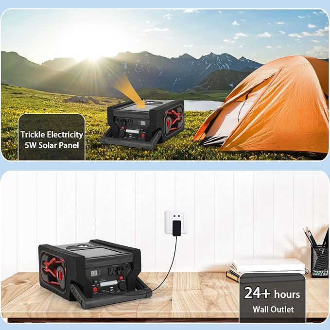 2000A Car Battery Jump Starter with Air Compressor 12V Battery Jumper Box Car Start Booster Up to 10L Gas/8L Diesel Engines with 400W AC Inverter, LED Light