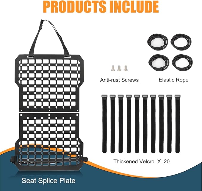Rigid Molle Panels For Vehicles Truck Mount Rack Panel Tactical Seat Back Organizer Adjustable Versatile Panel (Molle Panels)