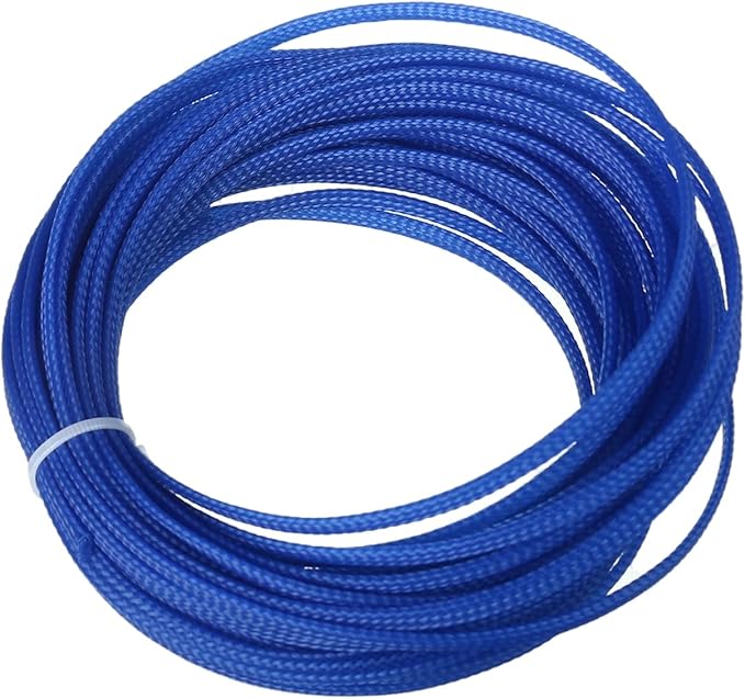 Aicosineg 32.81ft PET Flexible Braided Cable Sleeve 0.16inch Width Wire Loom Sleeving and Organizer Flexible Wire Mesh Sleeve Wrap Protector for TV Audio PC Cords from Pets Chewing Blue